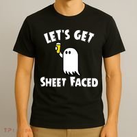 Lets Get Sheet Faced Beer Funny Halloween Costume Funny T-Shirt thumb 3