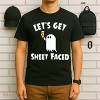 Lets Get Sheet Faced Beer Funny Halloween Costume Funny T-Shirt thumb 6