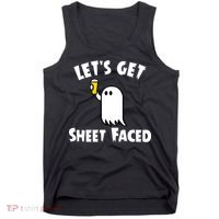 Lets Get Sheet Faced Beer Funny Halloween Costume Funny Tank Top thumb 0