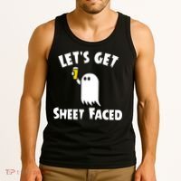 Lets Get Sheet Faced Beer Funny Halloween Costume Funny Tank Top thumb 3