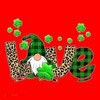 Love Gnome St Patrick's Day Santa Hat thumb 1