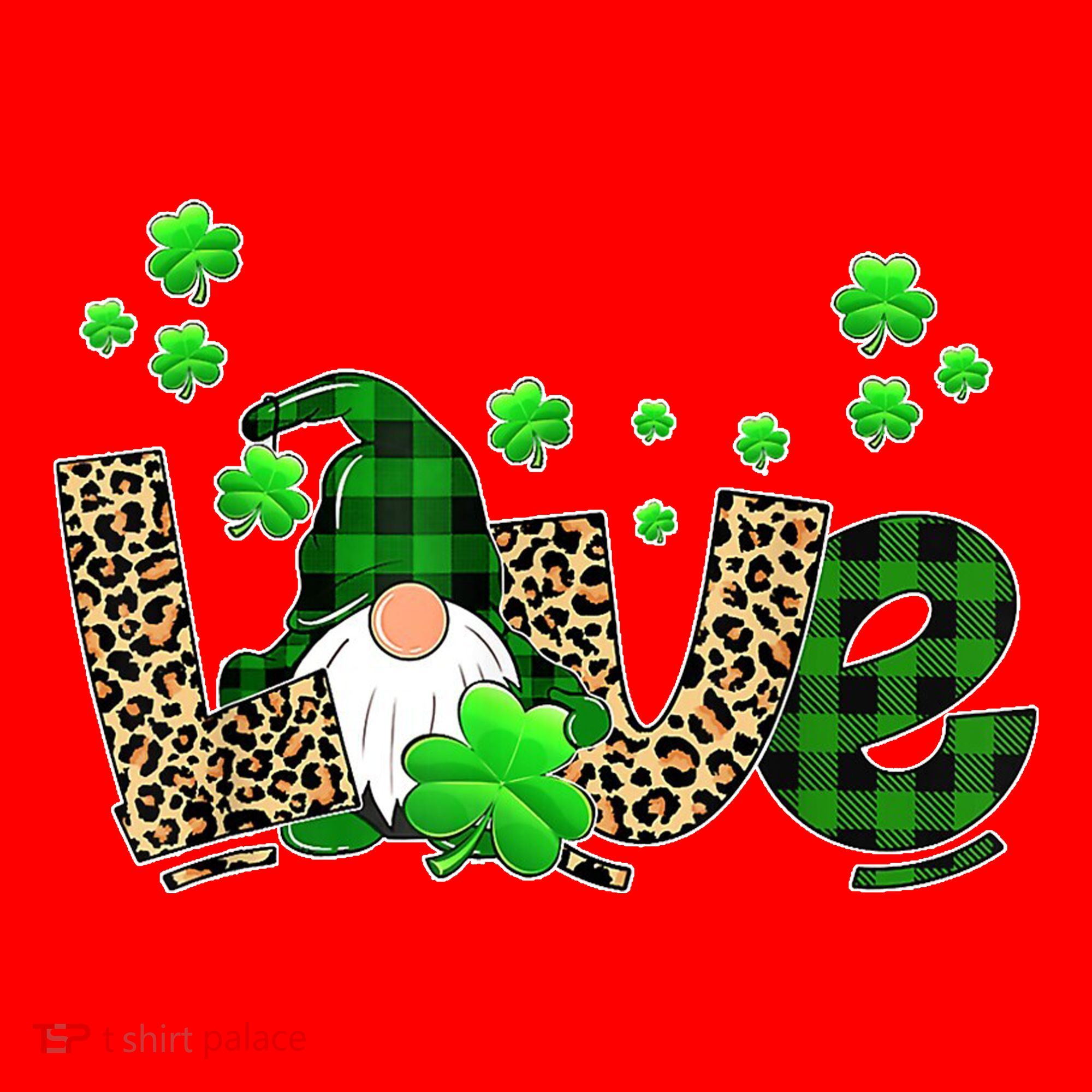 Love Gnome St Patrick's Day Santa Hat