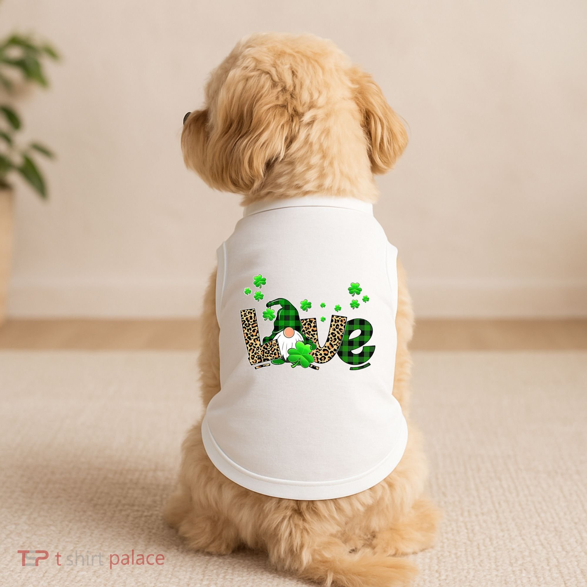 Love Gnome St Patrick's Day Doggie Tank