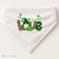 Love Gnome St Patrick's Day USA-Made Doggie Bandana thumb 0