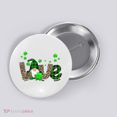 Love Gnome St Patrick's Day Button