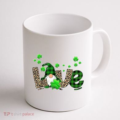 Love Gnome St Patrick's Day Coffee Mug back