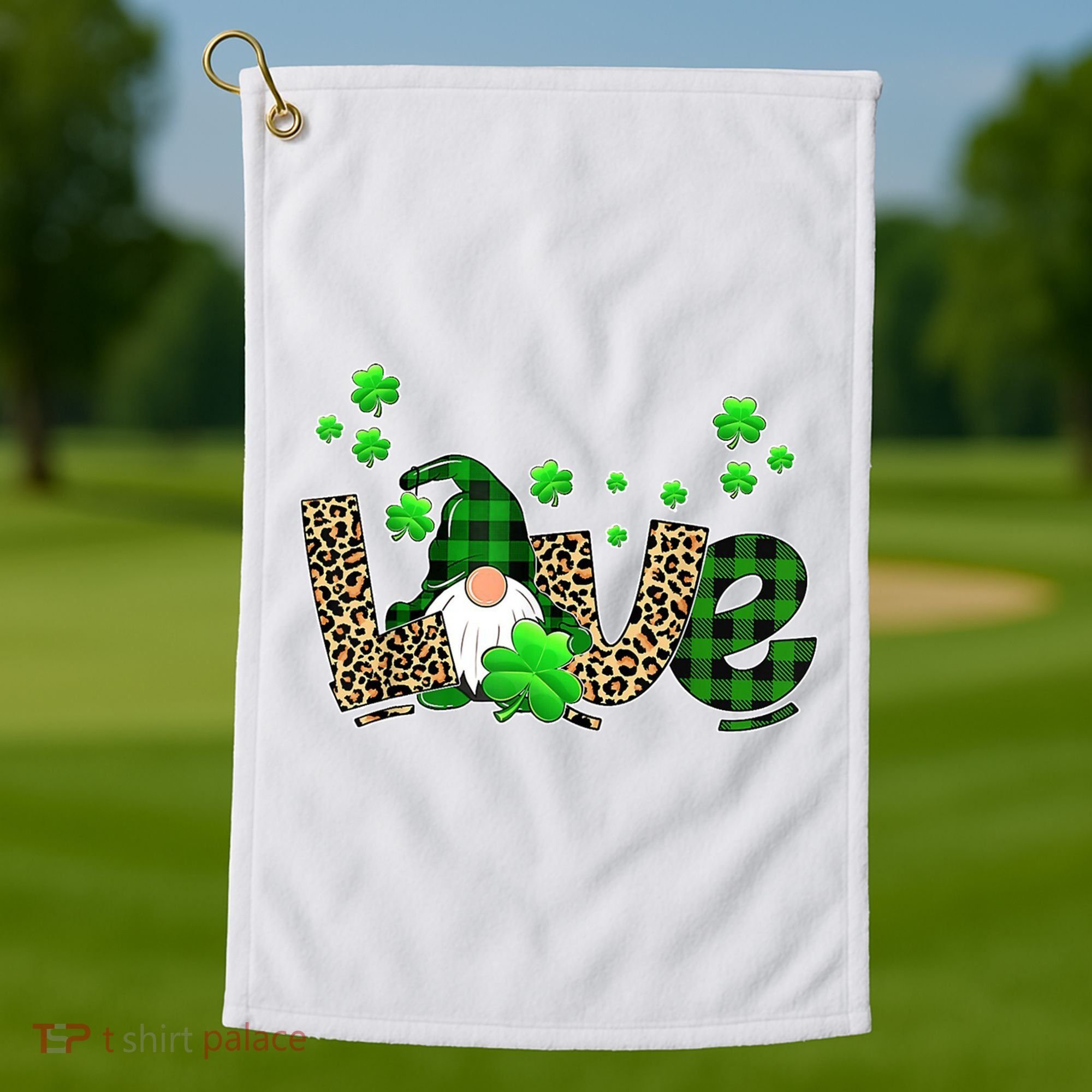 Love Gnome St Patrick's Day Golf Towel