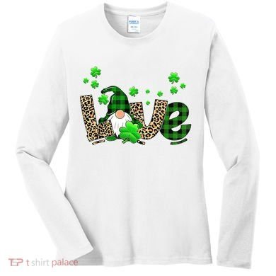 Love Gnome St Patrick's Day Women's Long Sleeve Shirt
