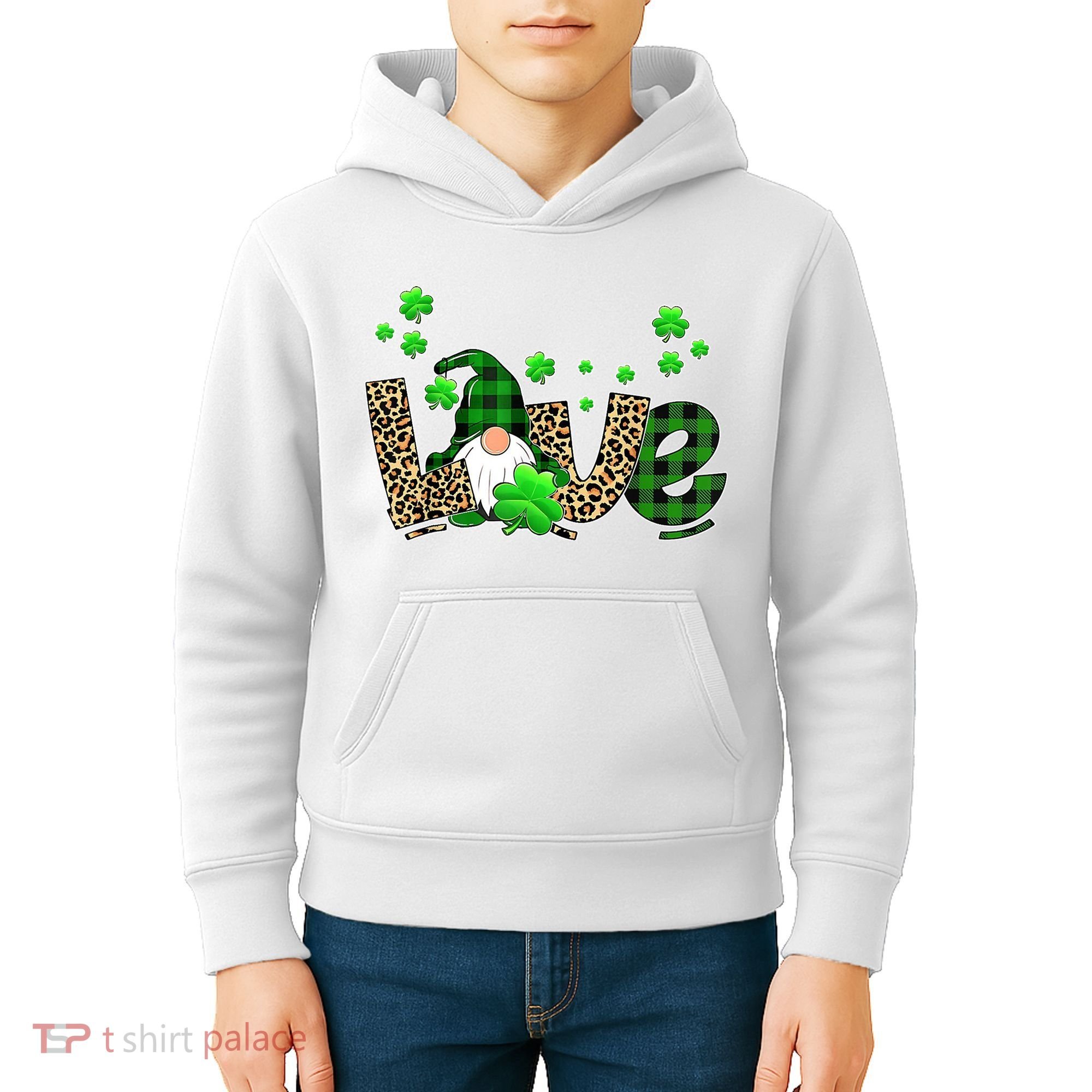 Love Gnome St Patrick's Day Kids Hoodie