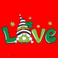 Love Gnome St Patrick's Day Holiday Santa Hat thumb 1