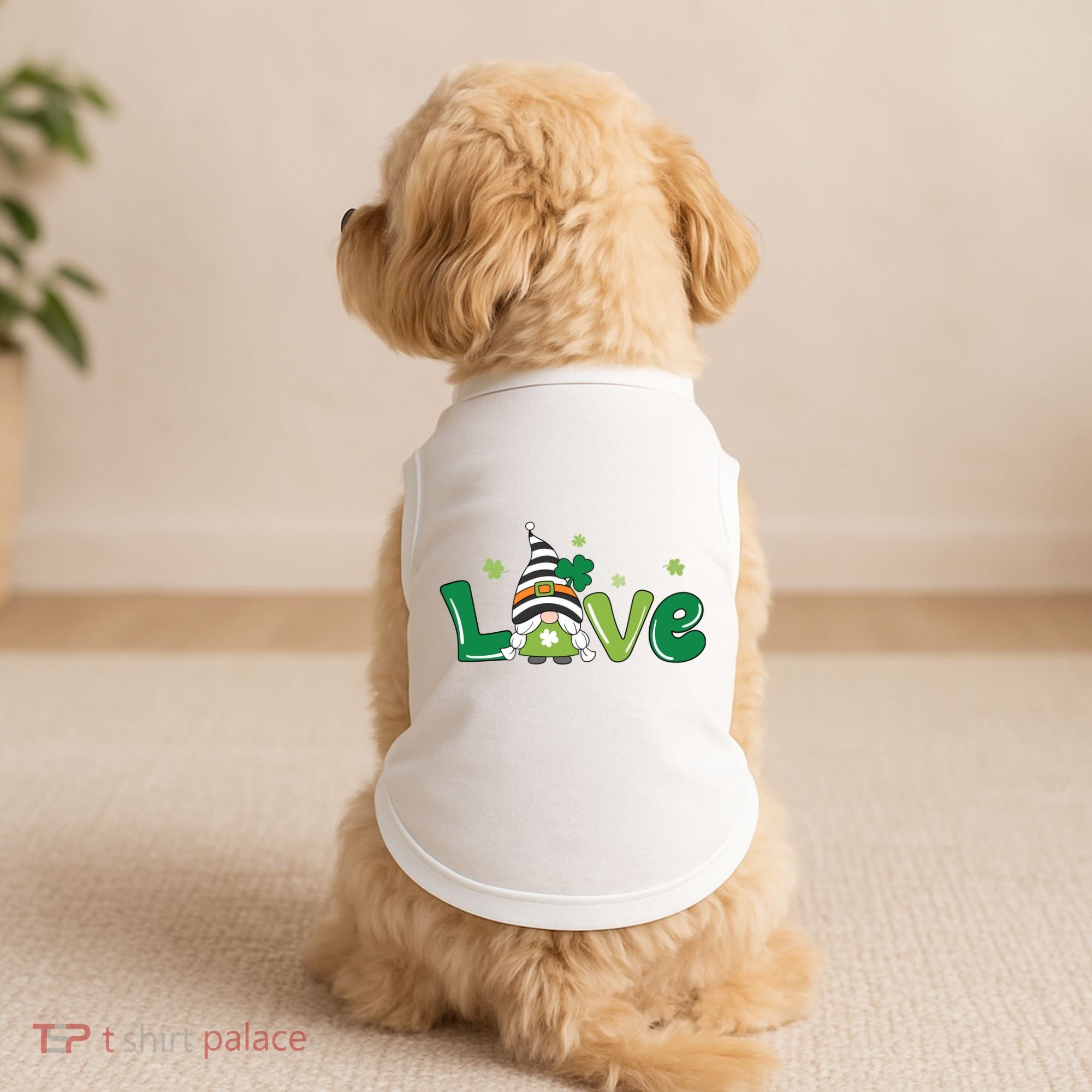 Love Gnome St Patrick's Day Holiday Doggie Tank