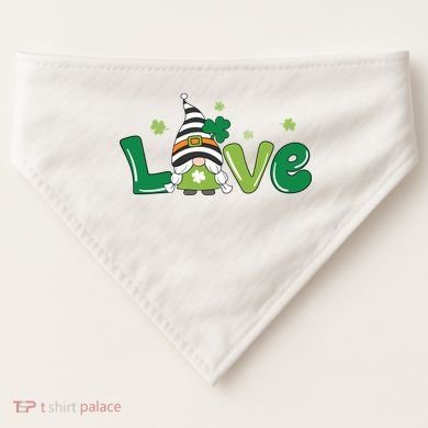 Love Gnome St Patrick's Day Holiday USA-Made Doggie Bandana