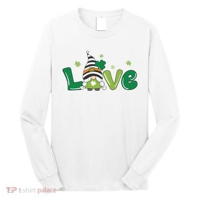 Love Gnome St Patrick's Day Holiday Long Sleeve Shirt