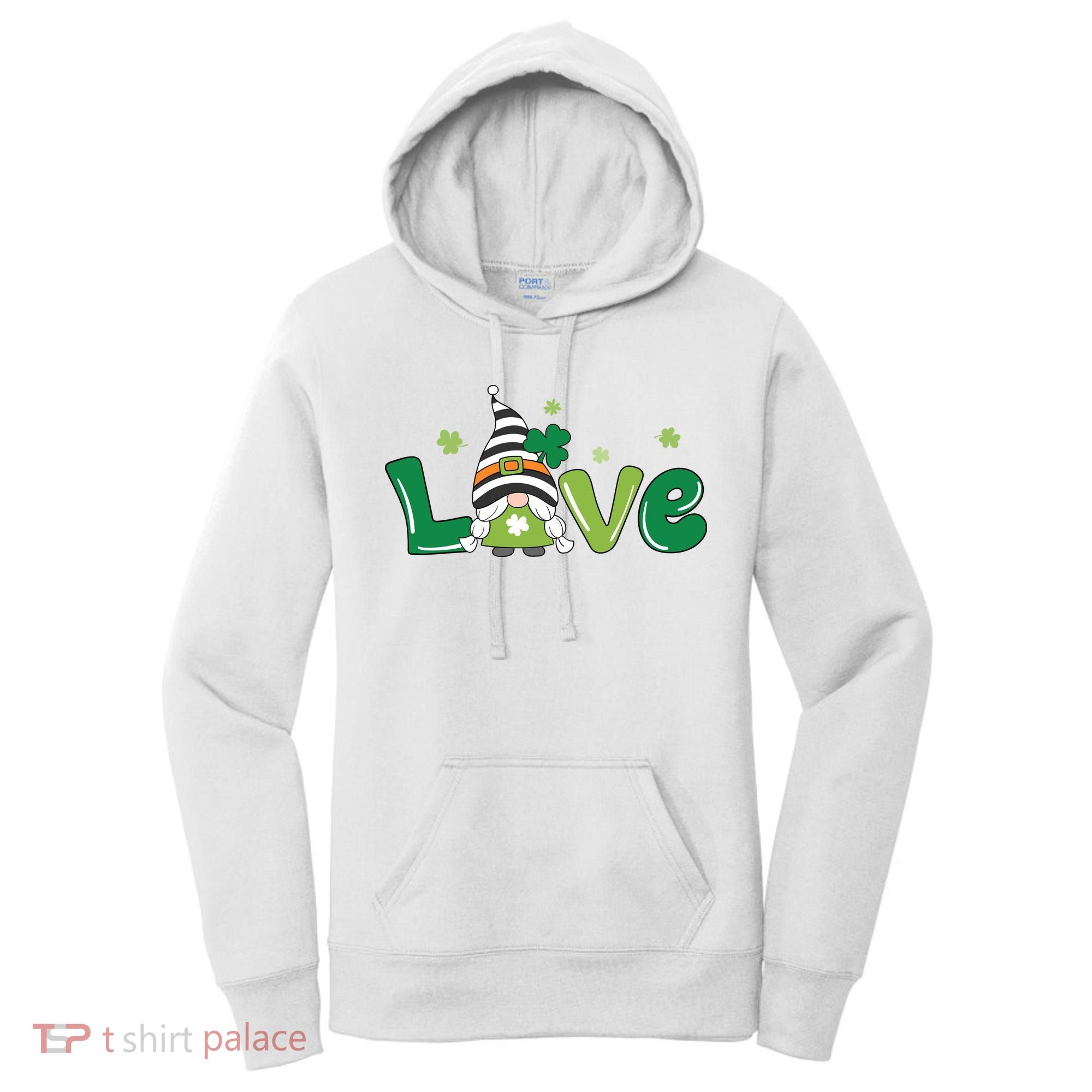 Love Gnome St Patrick's Day Holiday Women's Hoodie