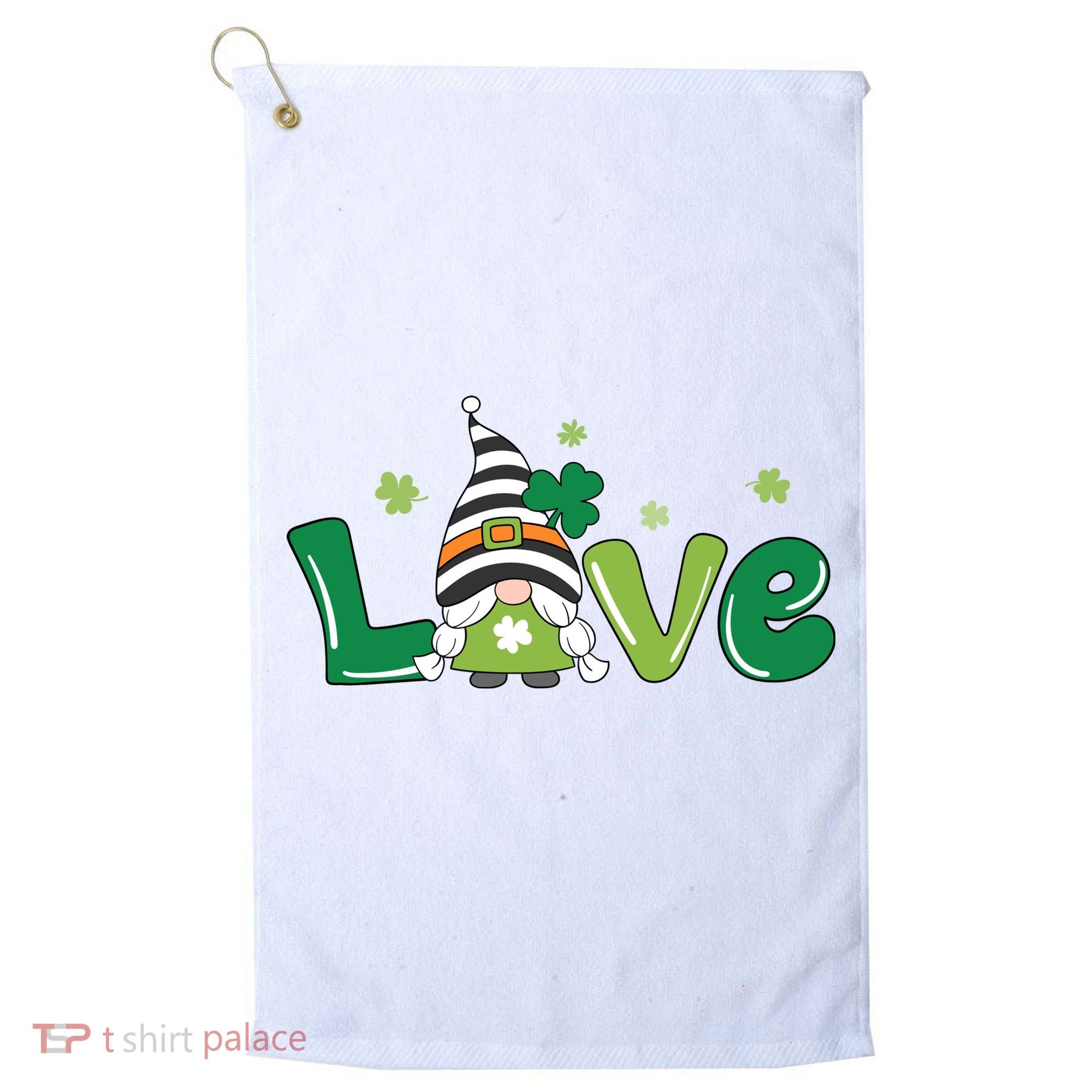 Love Gnome St Patrick's Day Holiday Golf Towel