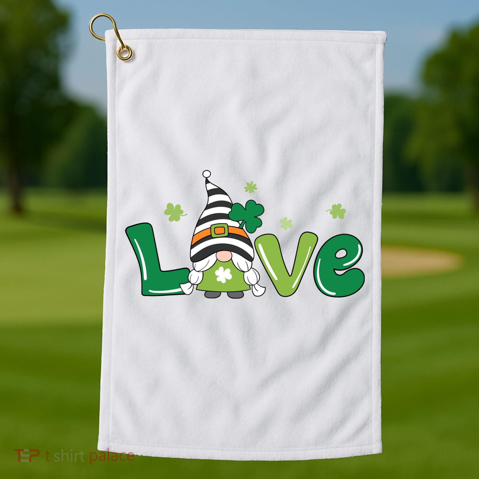 Love Gnome St Patrick's Day Holiday Golf Towel