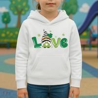 Love Gnome St Patrick's Day Holiday Kids Hoodie thumb 3
