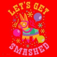 Let's Get Smashed Pinata Santa Hat thumb 1