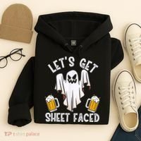 Lets Get Sheet Faced Boo Beer Halloween Hoodie thumb 4
