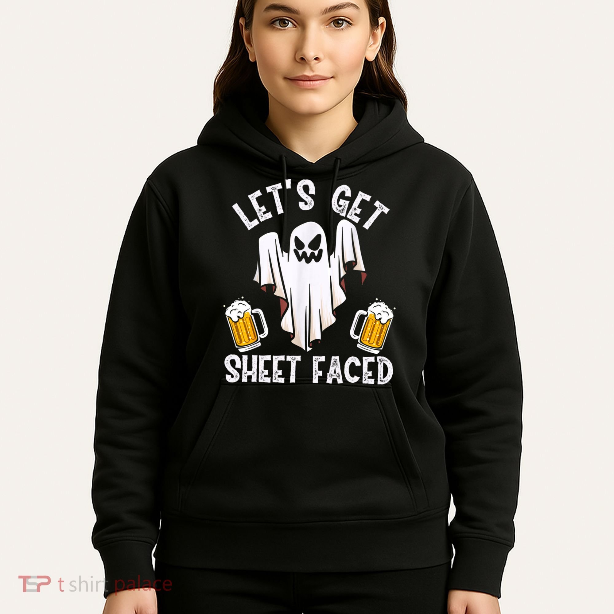 Lets Get Sheet Faced Boo Beer Halloween Hoodie