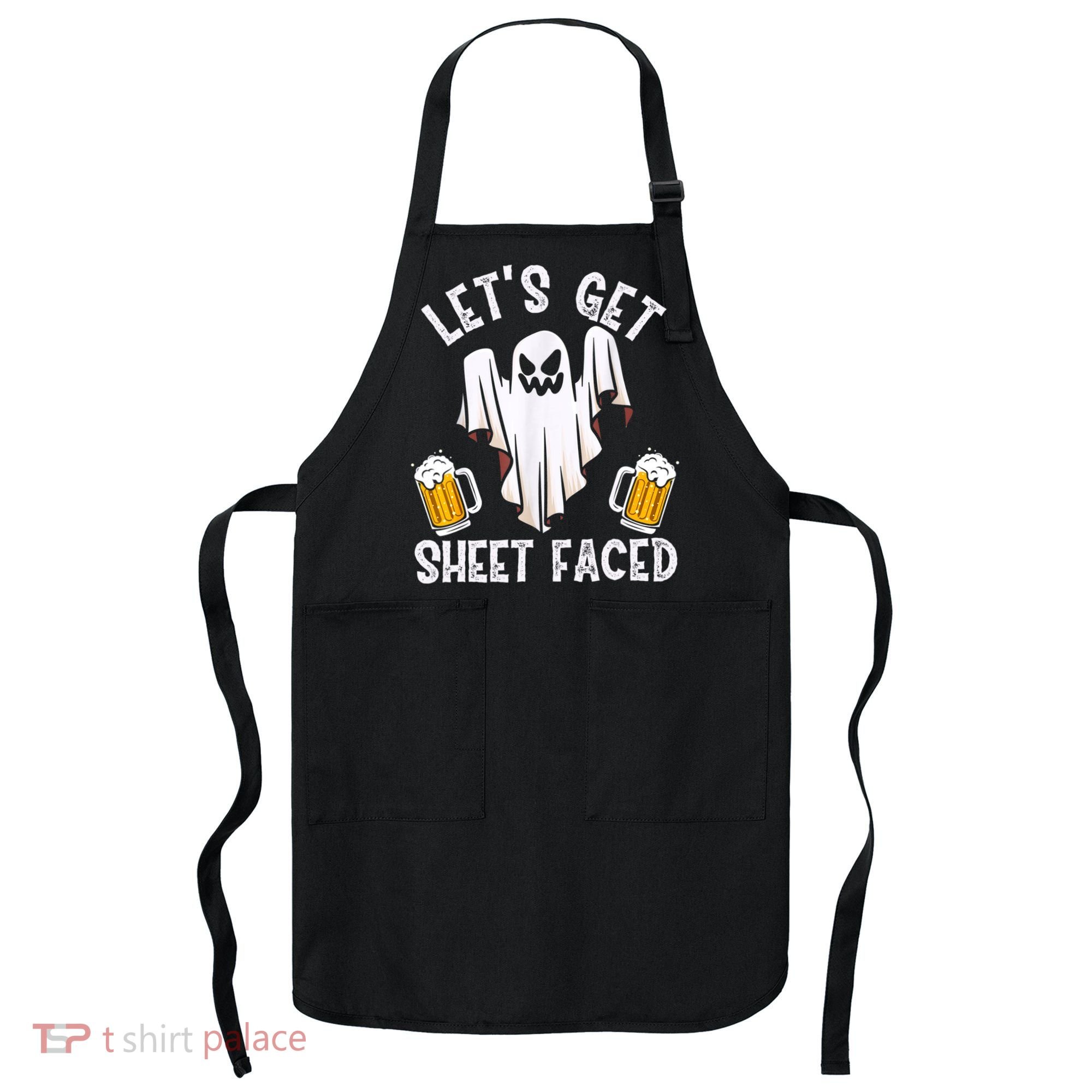 Lets Get Sheet Faced Boo Beer Halloween Apron