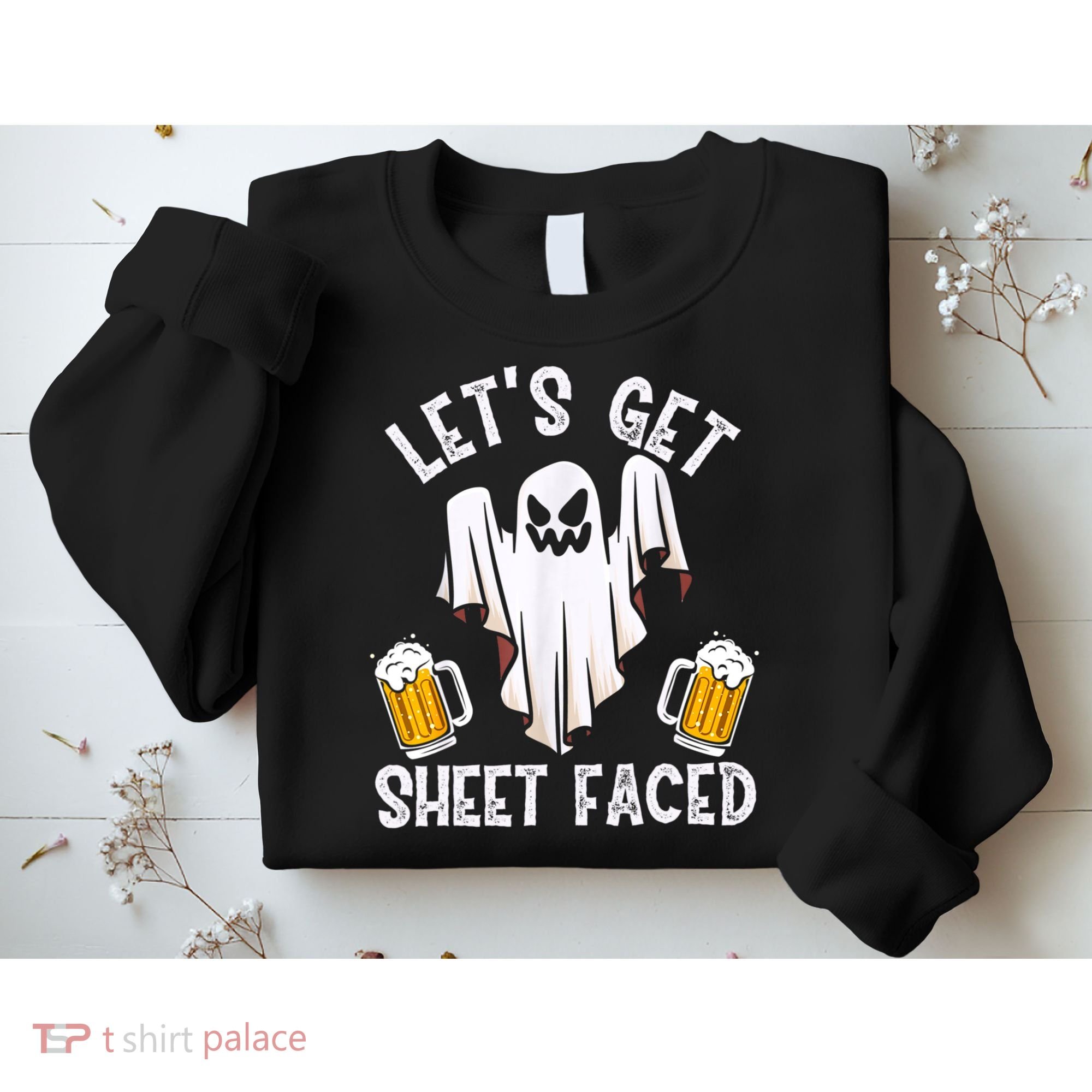 Lets Get Sheet Faced Boo Beer Halloween Sweatshirt