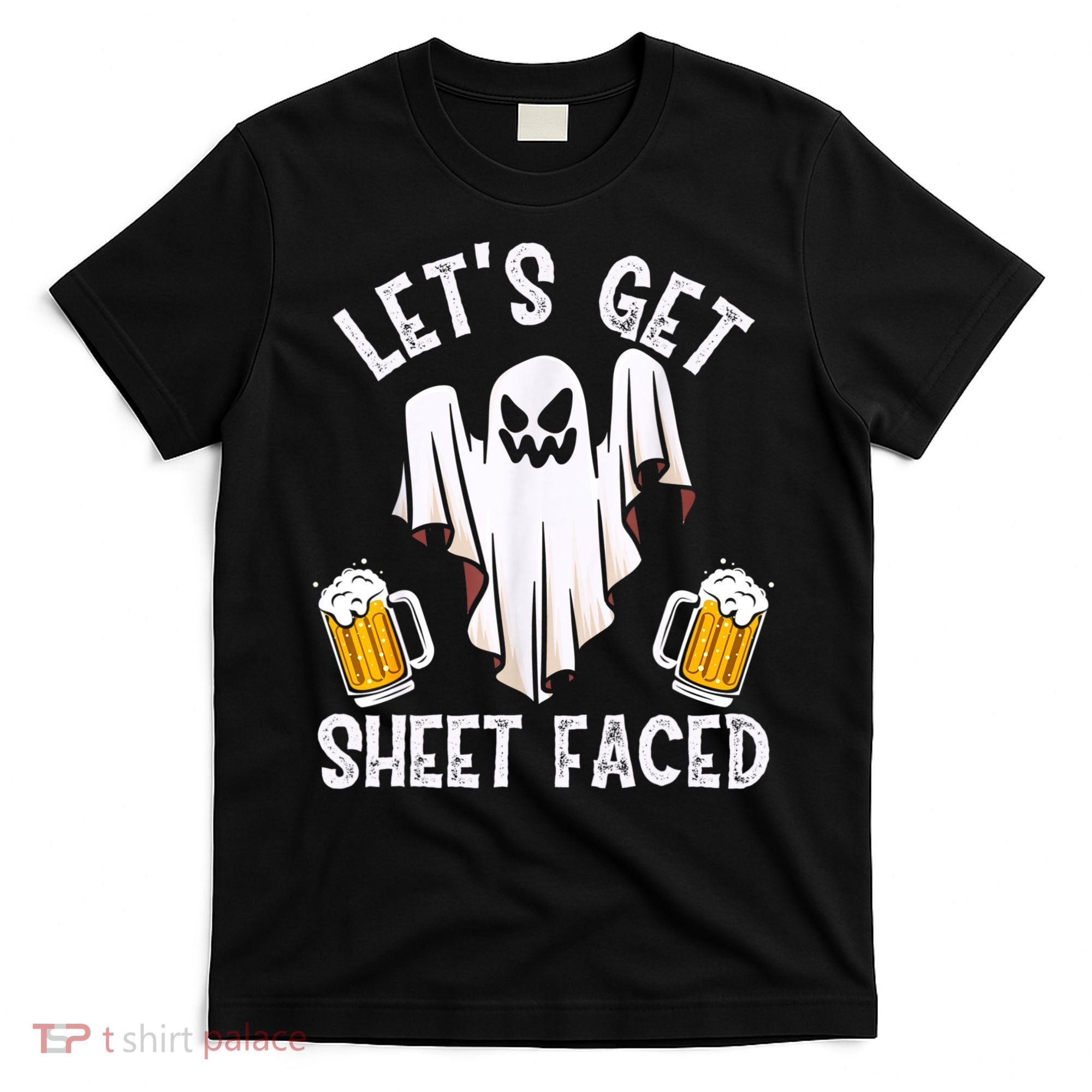 Lets Get Sheet Faced Boo Beer Halloween T-Shirt