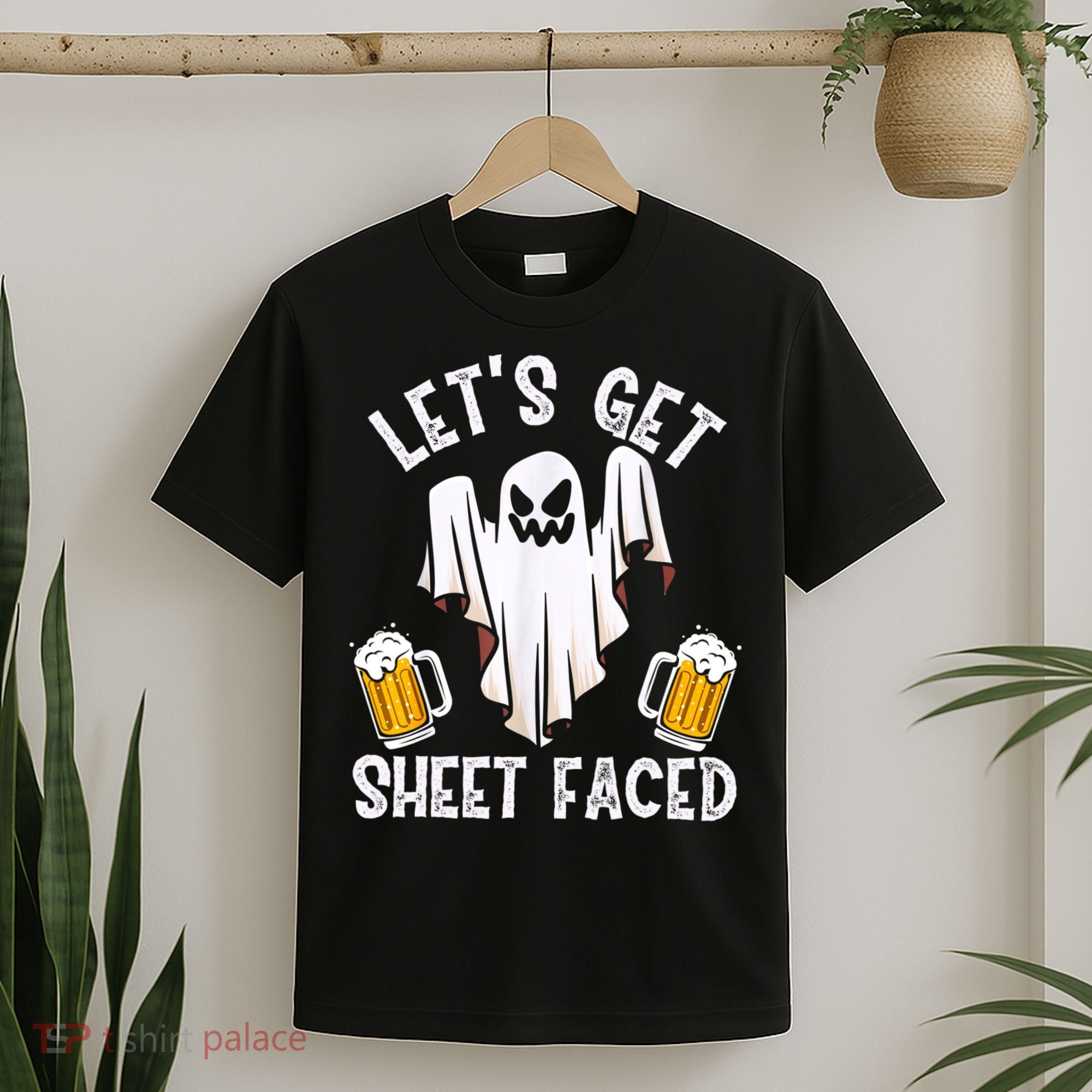 Lets Get Sheet Faced Boo Beer Halloween T-Shirt