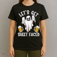 Lets Get Sheet Faced Boo Beer Halloween T-Shirt thumb 4