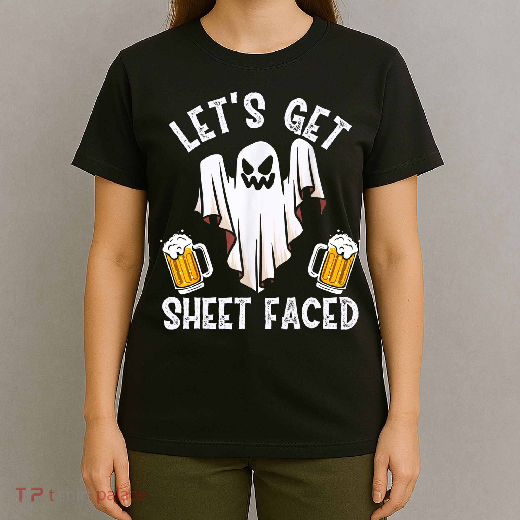 Lets Get Sheet Faced Boo Beer Halloween T-Shirt