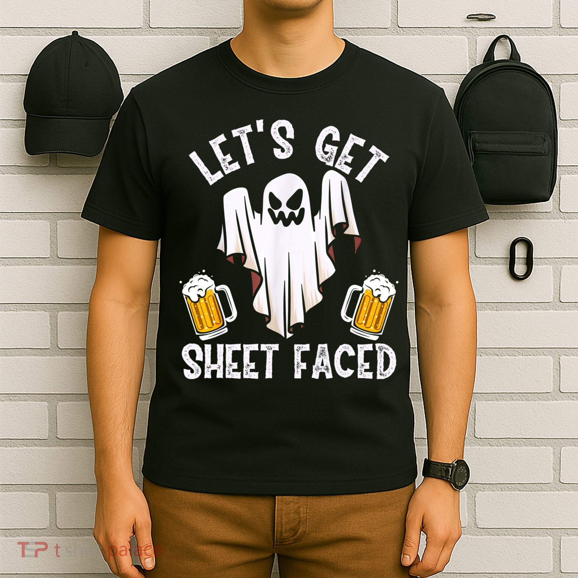 Lets Get Sheet Faced Boo Beer Halloween T-Shirt