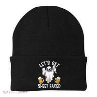 Lets Get Sheet Faced Boo Beer Halloween Beanie thumb 0