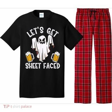 Lets Get Sheet Faced Boo Beer Halloween Pajama Set