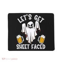 Lets Get Sheet Faced Boo Beer Halloween Mousepad thumb 0