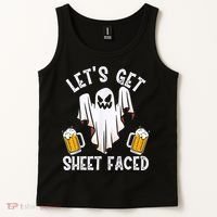 Lets Get Sheet Faced Boo Beer Halloween Tank Top thumb 2