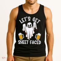 Lets Get Sheet Faced Boo Beer Halloween Tank Top thumb 3