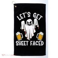 Lets Get Sheet Faced Boo Beer Halloween Golf Towel thumb 0