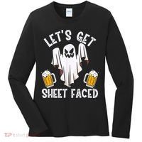 Lets Get Sheet Faced Boo Beer Halloween Women's Long Sleeve Shirt thumb 0