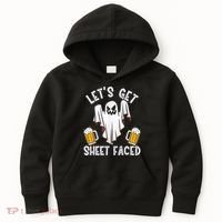 Lets Get Sheet Faced Boo Beer Halloween Kids Hoodie thumb 0