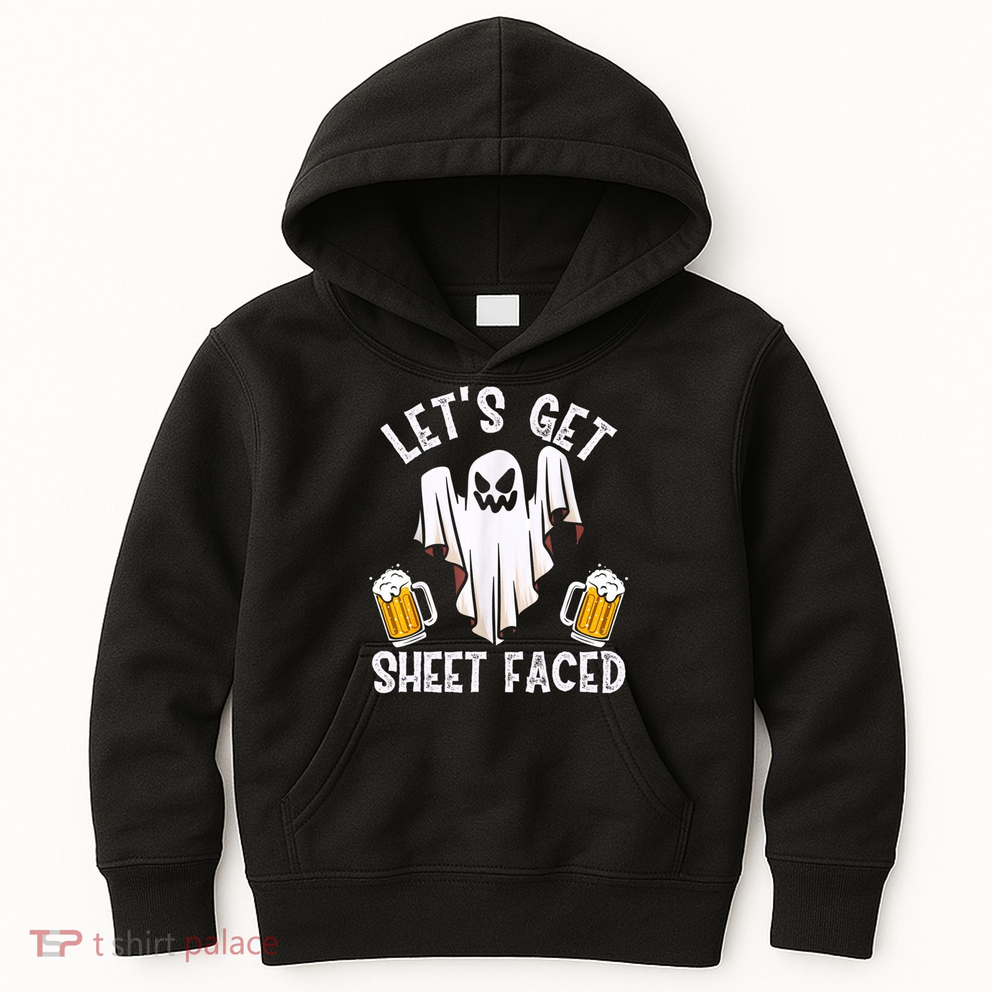 Lets Get Sheet Faced Boo Beer Halloween Kids Hoodie