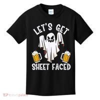 Lets Get Sheet Faced Boo Beer Halloween Kids T-Shirt thumb 0
