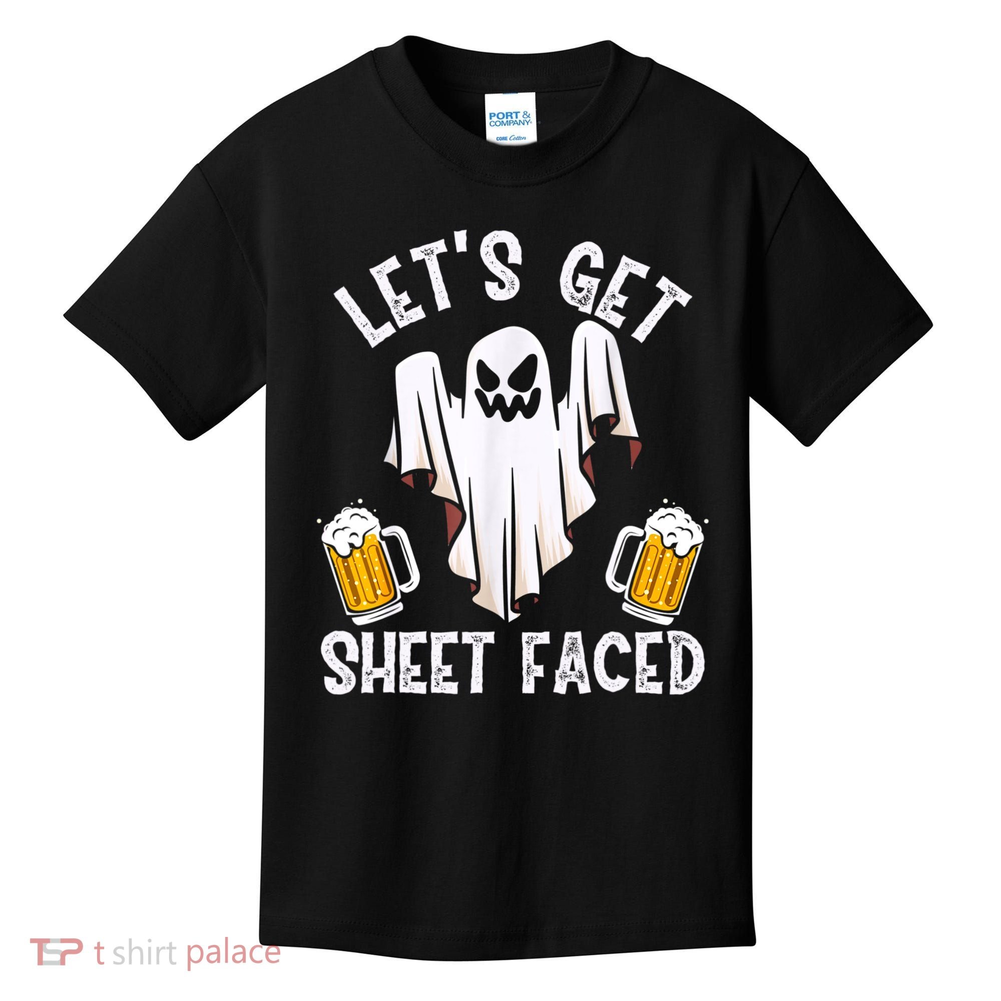 Lets Get Sheet Faced Boo Beer Halloween Kids T-Shirt