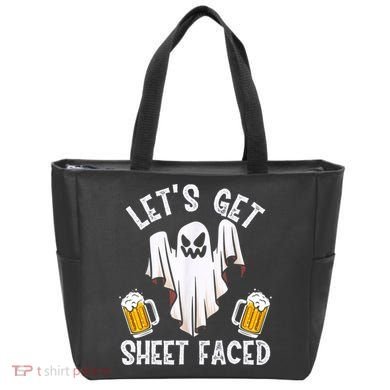 Lets Get Sheet Faced Boo Beer Halloween Tote Bag
