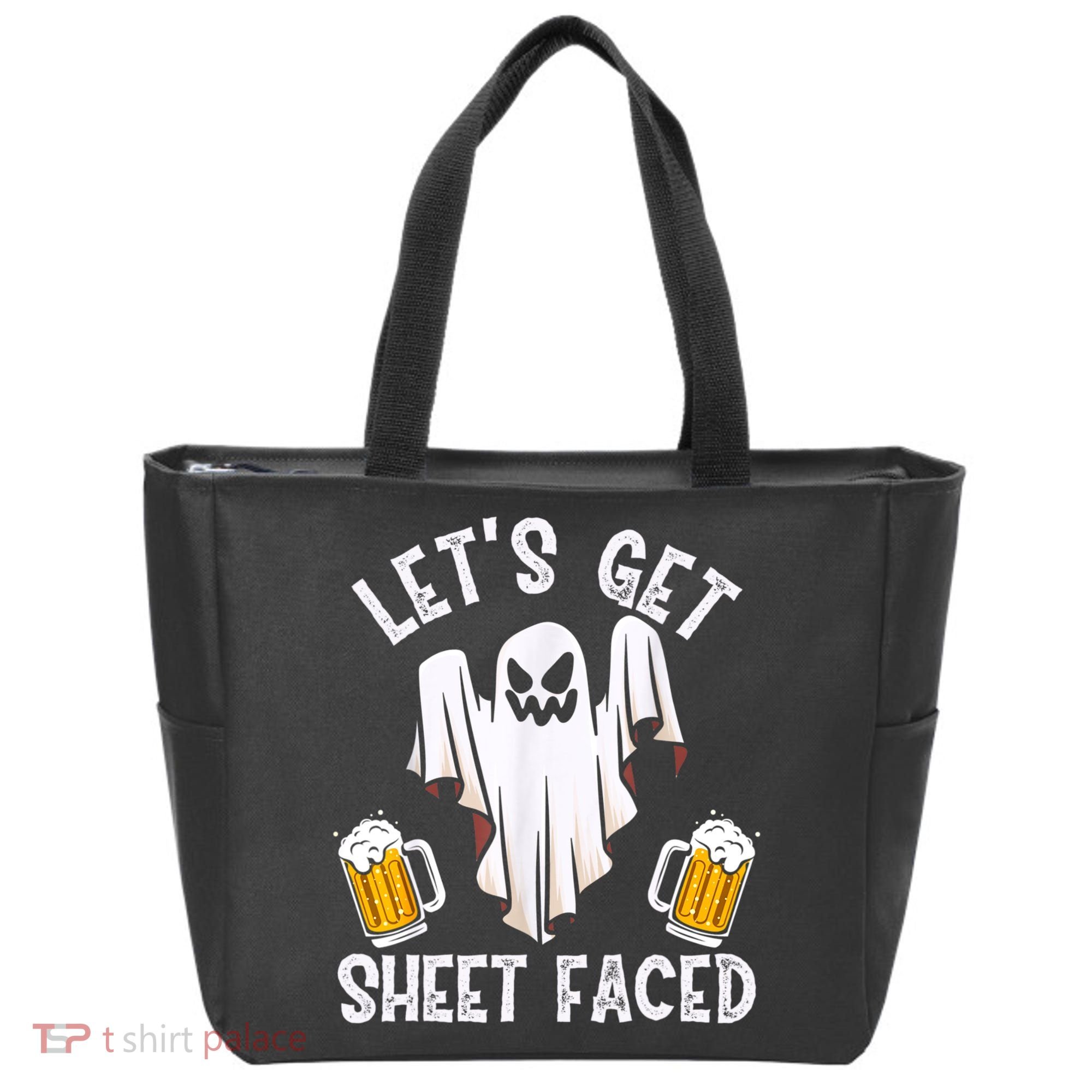 Lets Get Sheet Faced Boo Beer Halloween Tote Bag