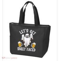 Lets Get Sheet Faced Boo Beer Halloween Tote Bag thumb 3