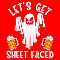 Lets Get Sheet Faced Boo Beer Halloween Santa Hat thumb 1