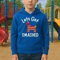 Lets Get Smashed PiñAta Funny Mexico Vacation Gift Kids Hoodie thumb 2