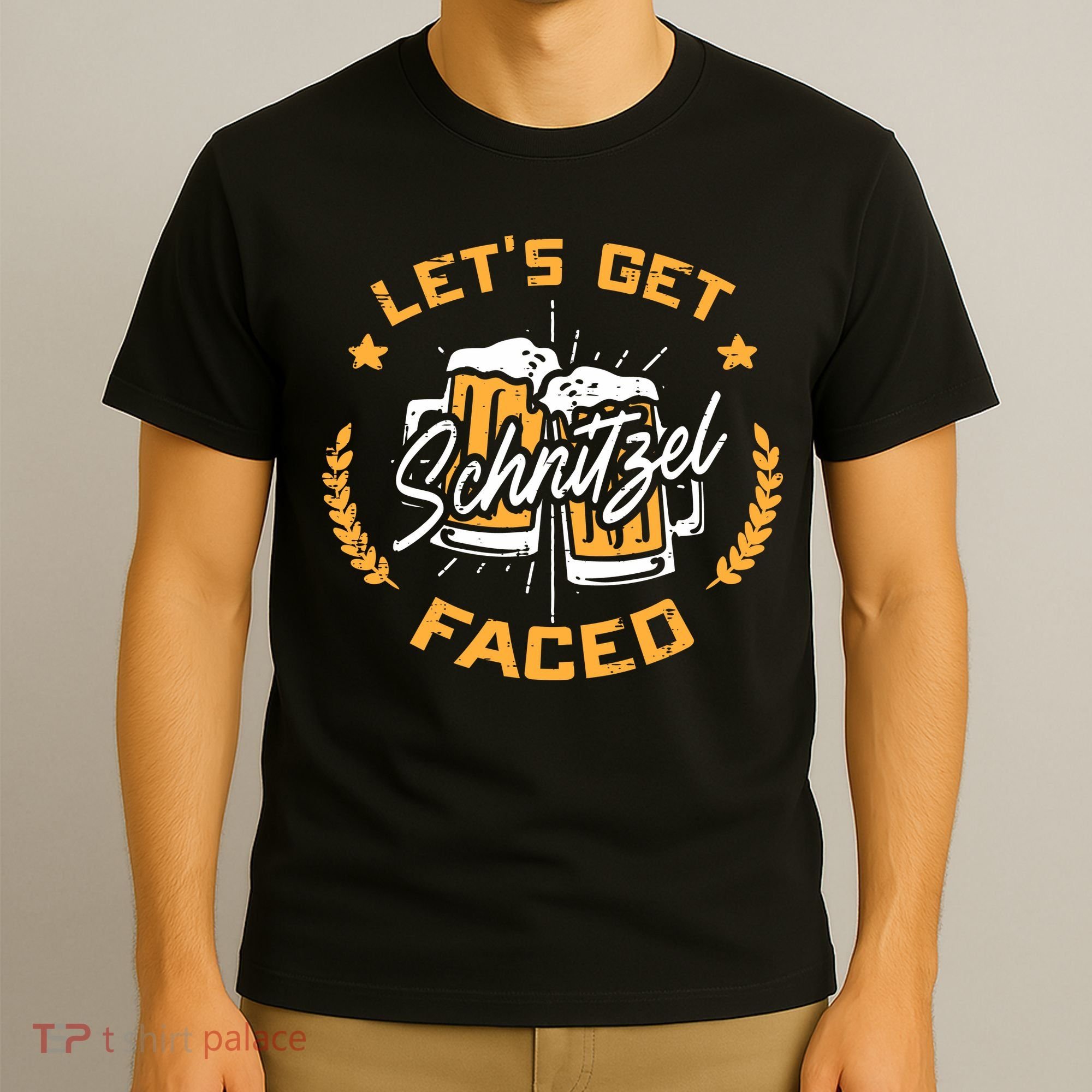 Lets Get Schnitzel Faced Oktoberfest Funny Costume Men Women T-Shirt