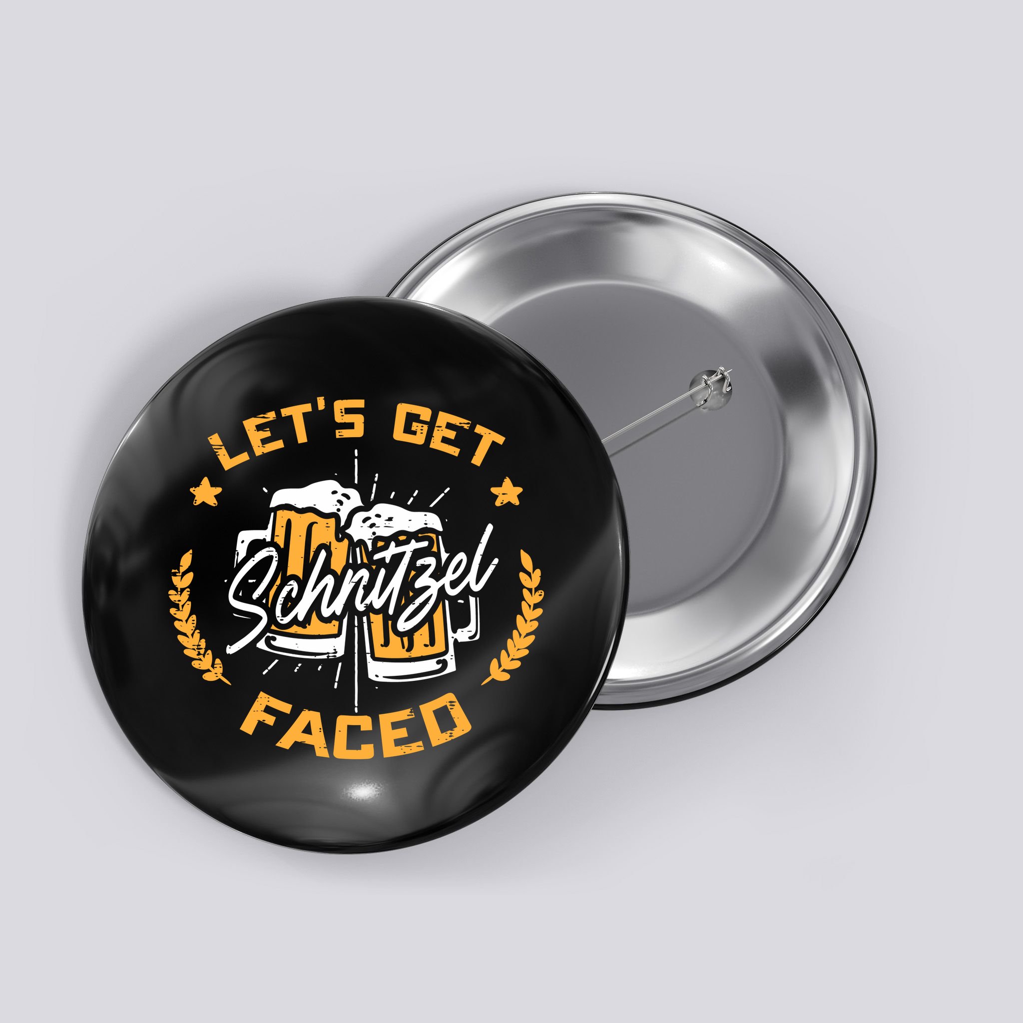 Lets Get Schnitzel Faced Oktoberfest Funny Costume Men Women Button