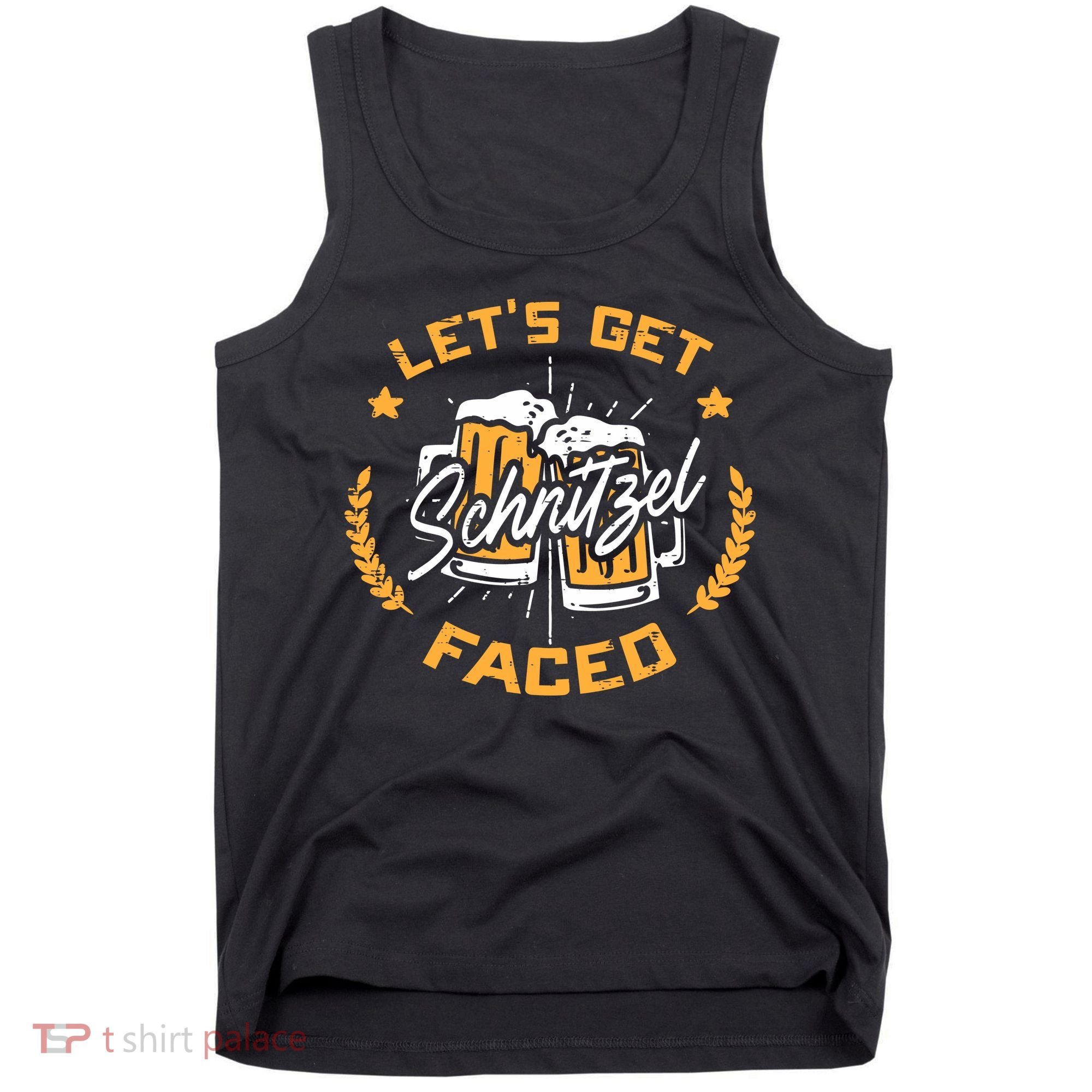 Lets Get Schnitzel Faced Oktoberfest Funny Costume Men Women Tank Top
